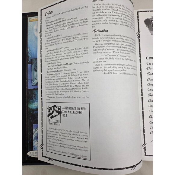 Werewolf The Apocalypse Second Edition WW3600 RPG Hardcover with Dragonskin 1994 - Picture 5 of 16